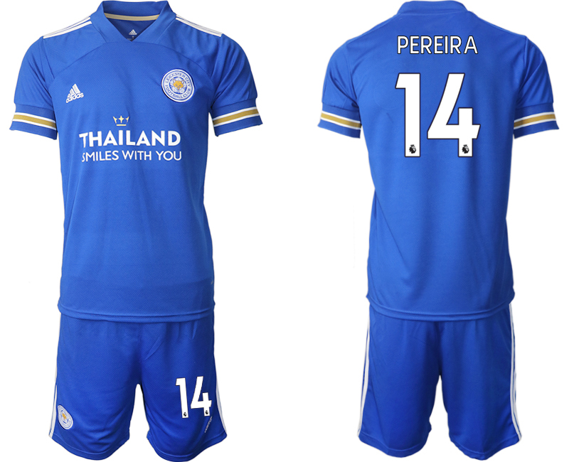 Men 2020-2021 club Leicester City home #14 blue Soccer Jerseys
